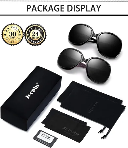 Vista 6 de Joopin - Gafas de sol polarizadas grandes y modernas para mujer, lentes de sol de conducción, UV protectoras, grandes