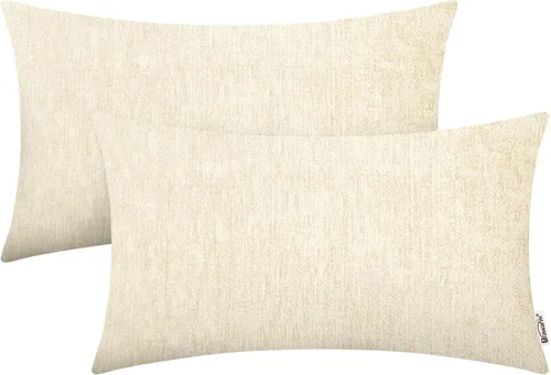 Vista 47 de BRAWARM Fundas de almohada 40x40 cm - Paquete de 2 fundas de almohada de chenilla negra, fundas de almohada de chenilla suave teñida sólida