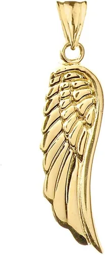 Vista 2 de Collar con colgante de ala de ángel de oro de 14 quilates