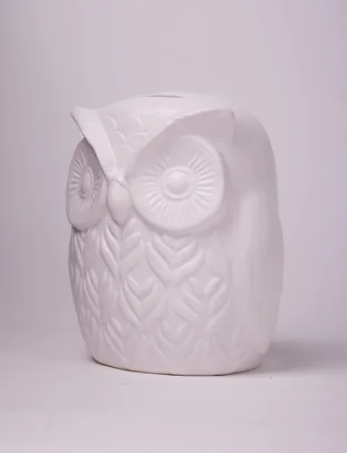 Vista 8 de Estatua de búho, estatua de animal, decoración moderna, escultura, regalo para escritorio, estantería, mesa de oficina, cerámica, 5.5 pulgadas