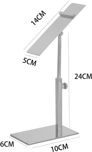 Vista 4 de 1 unids Moderno Oro Pulido Zapato Riser Sandalia Zapatería Tienda de zapatos de metal Soporte de exhibición Soporte de estante Altura ajustable