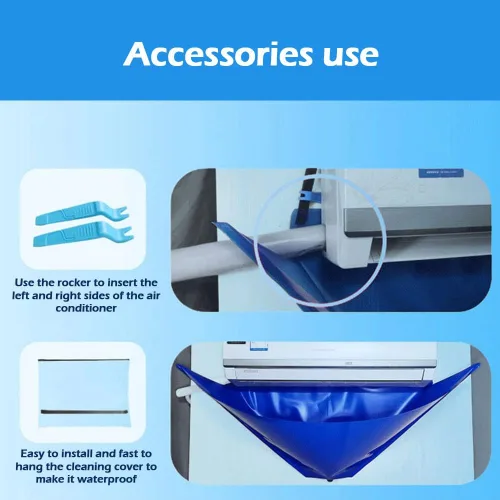 Vista 8 de EMVANV Kit de limpieza de aire acondicionado dividido a prueba de agua, para montar en la pared, cubierta limpia, bolsa de servicio para aire