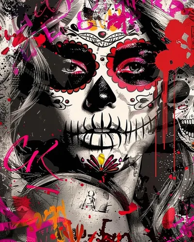 Vista 33 de Kits de pintura de diamantes 5D para adultos, Terror Girl Taladro completo, punto de cruz de diamante redondo, no hables, pintura de diamantes por
