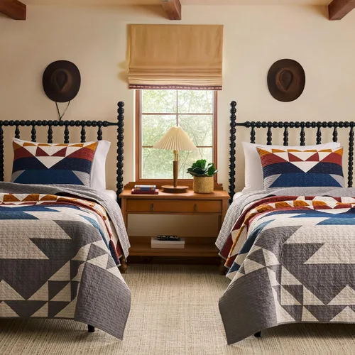 Vista 2 de Pendleton Explorer - Juego de ropa de cama individual con 1 funda de almohada, ropa de cama de algodón de lujo, colchas acolchadas ligeras, colcha