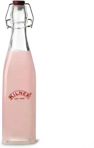 Vista 3 de Kilner Botella de vidrio cuadrada con tapa oscilante 18.5 oz