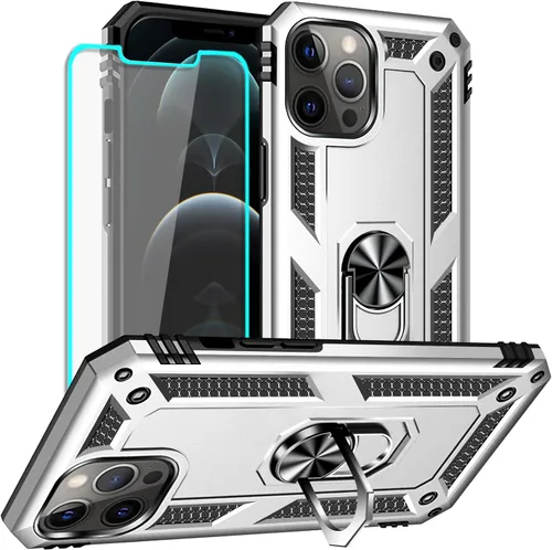 Vista 23 de Yiakeng Funda para iPhone 12 Mini: Funda para iPhone 12 Mini con protector de pantalla HD, fundas protectoras de grado militar con anillo para Verde