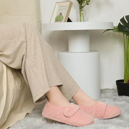 Vista 5 de LazyStep Pantuflas de interior ajustables con espalda cerrada para mujer con espuma viscoelástica acogedora y rizo en todo el cuerpo
