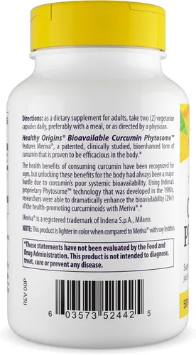 Vista 2 de Healthy Origins Fitosoma de curcumina Meriva-SF 500 mg, 60 cápsulas