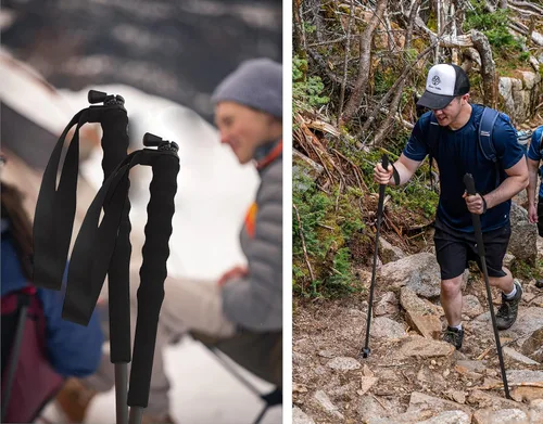 Vista 9 de 5-Section Carbon Fiber Trekking Poles, Lightweight and Durable 2-Pack, Foldable, Straight Grip, Suitable for Hiking, Trekking and Mountaineering