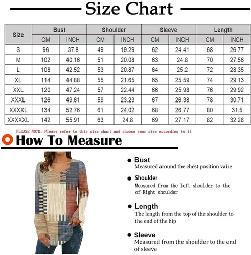 Vista 5 de Camisetas de otoño para mujer, a la moda, holgadas, casuales, de manga larga, con cuello en V, estampadas