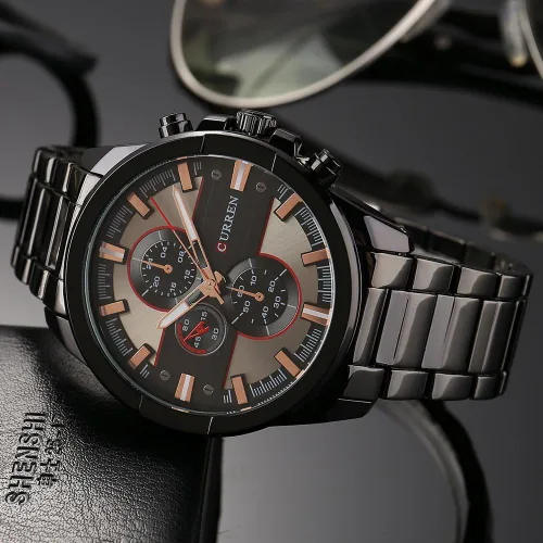 Vista 5 de CURREN Original 8274 - Reloj de pulsera de cuarzo para hombre, resistente al agua, correa de acero inoxidable