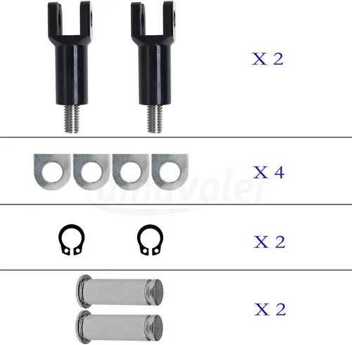 Vista 5 de Soporte de clavija de pie de pasajero Soporte Kit de horquilla compatible con Harley Davidson Softail 2000-2006. (negro)
