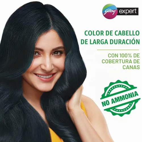 Vista 2 de Godrej Expert Rich Crème - Sombra de color para el cabello, paquete de 4 unidades (NATURAL BLACK)