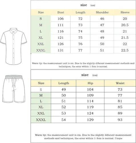Vista 2 de Men's 2 Pieces Print Set Short Sleeve Shirt&Beach Short Summer Set for Men Casual Two-Piece Set Summer Pants Outfits