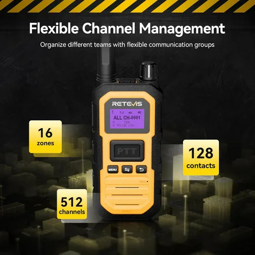Vista 3 de Retevis Radios bidireccionales RB48D DMR de largo alcance, Walkie Talkies