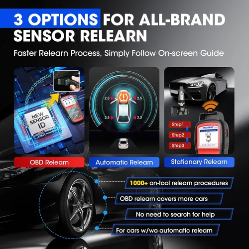 Vista 5 de Autel Kit de herramienta de programación TPMS TS508WF, herramienta de reinicio TPMS con 8 sensores universales MX, versión WiFi de TS408 TS508 TS501