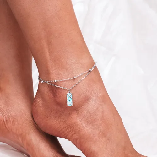 Vista 84 de CHIC & ARTSY Tobilleras de plata de ley S925 para mujer, pulsera de tobillo ajustable multicapa para playa, joyería de verano para mujer, de 10 a 11