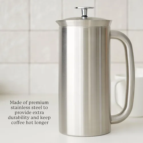 Vista 6 de ESPRO - Prensa francesa P7 - Cafetera y tetera aislada de acero inoxidable de doble pared con microfiltro - Mantiene las bebidas calientes durante