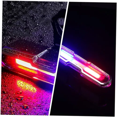 Vista 8 de Luz trasera para bicicleta de montaña recargable por USB con LED superbrillantes, lámpara de advertencia de seguridad para montar por la noche