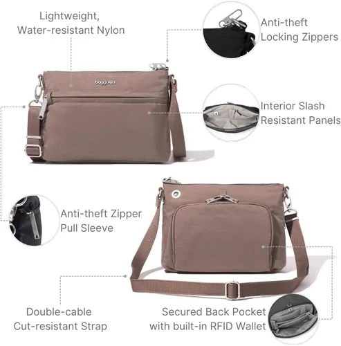 Vista 3 de Baggallini womens Securtex Anti-theft Memento Crossbody Bag