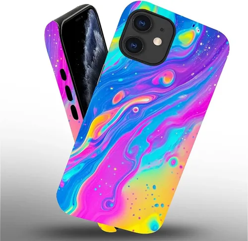 Vista 2 de DAIZAG Funda compatible con iPhone 11, hermoso color arena, patrón completo, carcasa rígida híbrida de plástico TPU + funda de protección