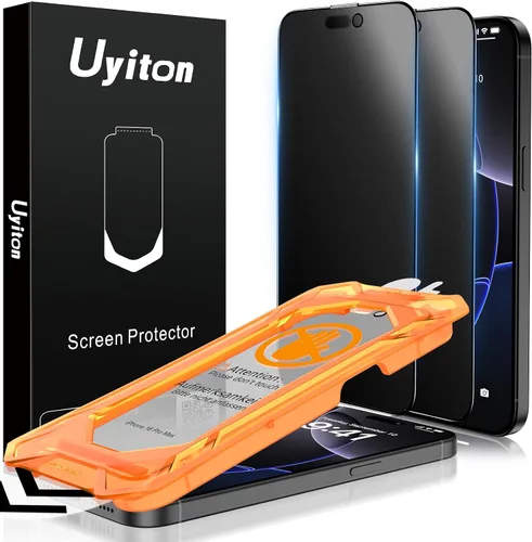 Vista 10 de Uyiton Protector de pantalla de privacidad para iPhone 16 Pro Max, [fácil de instalar] [cero burbujas] de cobertura completa inastillable