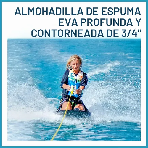 Vista 6 de ZUP Rodillera con correa acolchada ajustable con cómoda almohadilla de espuma EVA, ideal para deportes acuáticos y rodillas, 50 x 20 pulgadas retro