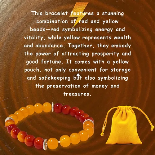 Vista 7 de Pulsera de riqueza Feng Shui, pulsera de prosperidad y buena suerte para mujeres y hombres, pulsera elástica con cuentas de 0.315 in, gradiente