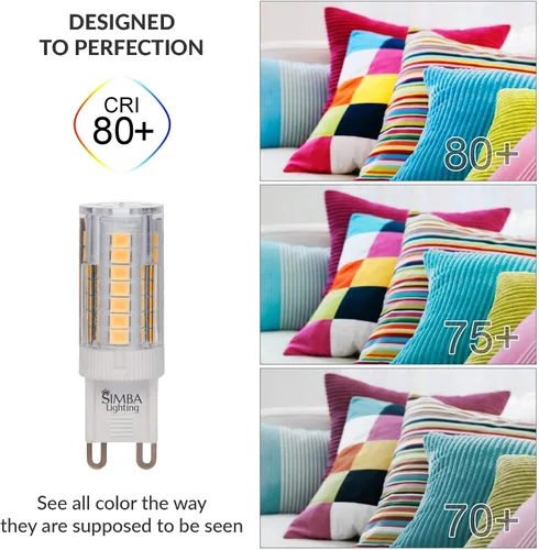 Vista 7 de Simba Lighting Bombilla LED G9 (paquete de 5) 4 W T5 40 W halógena de repuesto para colgantes, luces de techo, lámpara de escritorio, aplique