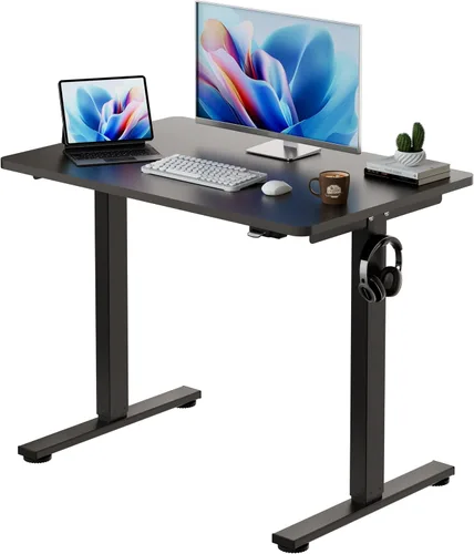 Vista 25 de Okin Escritorio Eléctrico de Pie de 31.5x19.7 Pulgadas Escritorio Pequeño para Computadora - Escritorio de Pie de Pieza Completa con Ruedas Gaming