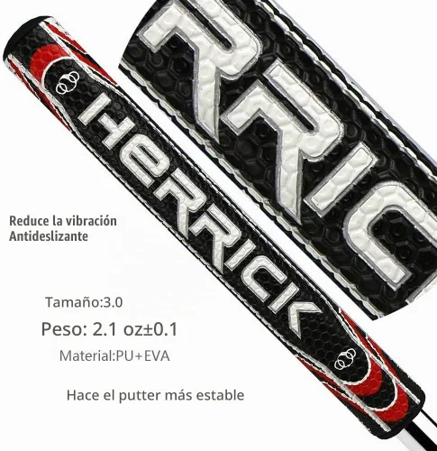 Vista 3 de Agarre de putter de golf para hombre, material de poliuretano, ligero, portátil, suave, muchos colores a elegir Negro/Rojo