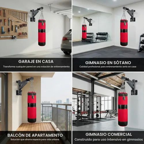 Vista 9 de Kipika Soporte de pared para bolsa pesada, soporte de bolsa de boxeo resistente para entrenamiento en interiores, gimnasio en casa, soporte
