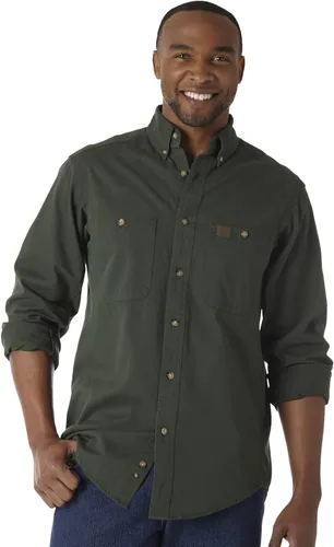 Vista 7 de Wrangler Riggs Workwear - Camisa de trabajo de manga larga para hombre Azul marino (Antique Navy)