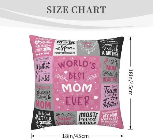 Vista 7 de Funda de almohada para mamá de hija e hijo, regalo de cumpleaños de la madre, funda de almohada de 18 x 18 pulgadas
