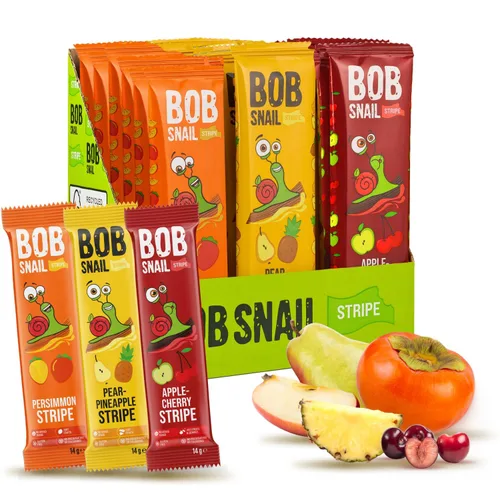 Vista 9 de BOB SNAIL Bocadillos de fruta saludables para niños y adultos – 30 bocadillos de fruta en tiras con sabor a manzana-pera, fresa, grosella negra