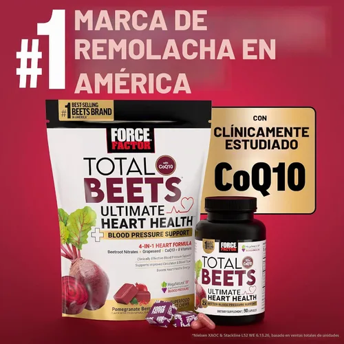 Vista 11 de Force Factor Total Beets Soft Chews - Superalimento para la salud del corazón con remolacha con polvo de raíz de remolacha y vitaminas B