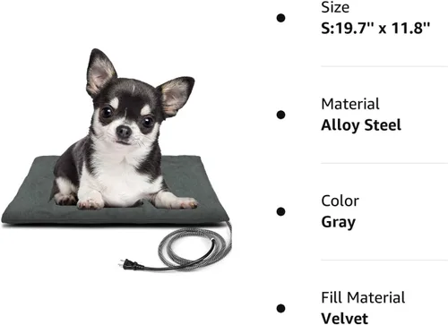 Vista 6 de Almohadilla térmica para mascotas al aire libre para gatos y perros, tapete calefactable para gato y perro con temperatura automática, almohadilla