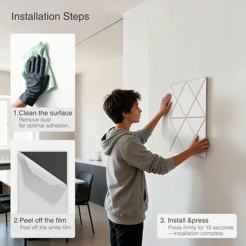 Vista 8 de Paquete de 12 paneles acústicos, 16"x12"x0.4" paneles acústicos de pared grandes, paneles absorbentes de sonido autoadhesivos para estudios