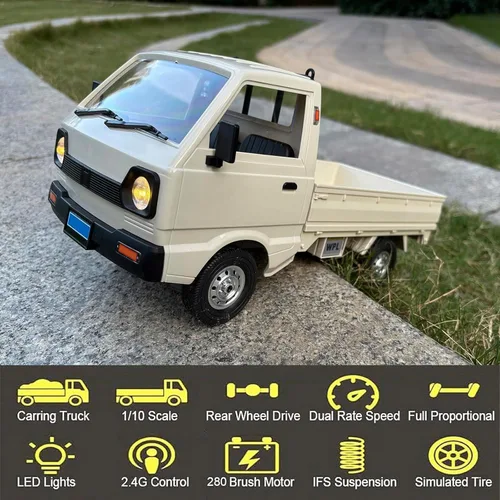 Vista 3 de HLSFWDRIVE Coche RC Kei Truck WPL D12 RC Escala 1/10 Off Road RTR