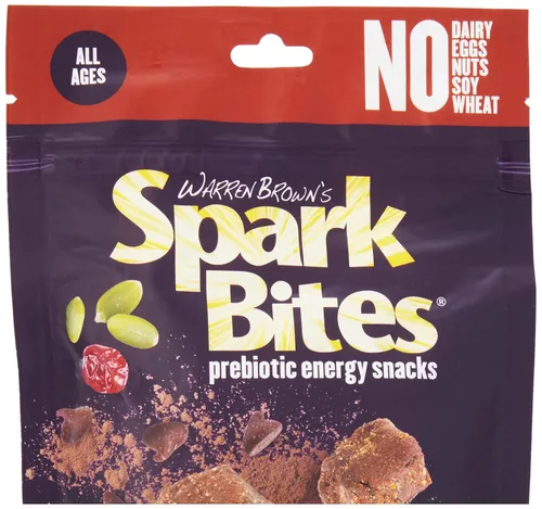 Vista 4 de SPARK BITES - Bocadillo energético saludable vegano sin alérgenos con chispas de chocolate (paquete de 6), una liberación constante de energía