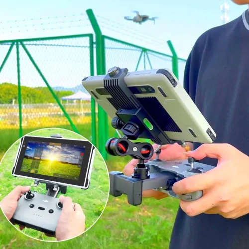 Vista 2 de HUGEROCK X7 Tablet Mount Holder para DJI M3/AIR 2/Mini 2 Drone Tablet Display Mavic 3 Accesorios Multi-Ángulo Ajustable Fácil Instalación