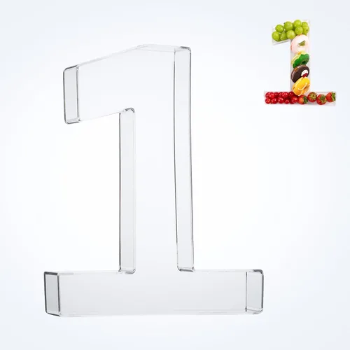 Vista 34 de Bandeja de 11" de Acrílico con Letras y Números – Bandeja Reutilizable y Rellenable para Aperitivos de Charcutería, Caja de Servir Postres