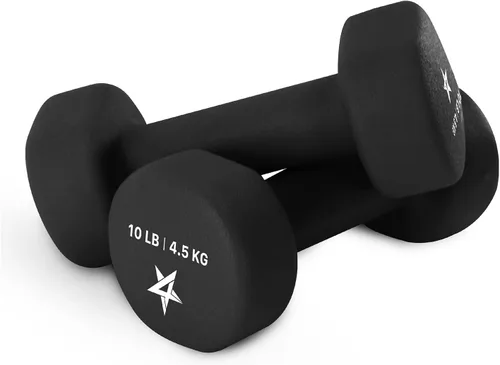 Vista 22 de Yes4All Neoprene Dumbbells, Pairs and Sets with Rack for Home Workouts A. Púrpura