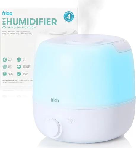 Vista 8 de Frida Humidificador de niebla fría 3 en 1 para habitaciones grandes, humidificador de llenado superior para dormitorio, alivio de alergias, 60 horas