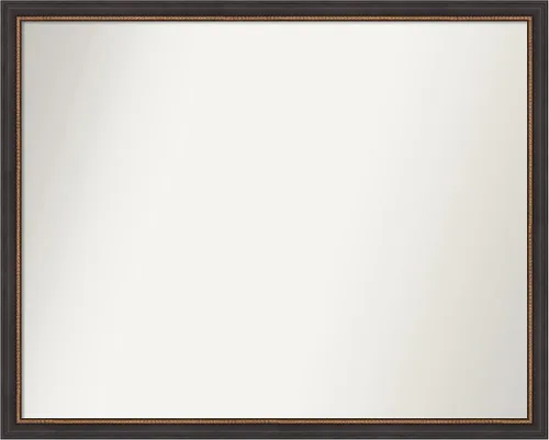 Vista 179 de Amanti Art Espejo de baño negro para sobre el fregadero, 23 x 23 pulgadas, espejo cuadrado negro Ashton, marco de madera tradicional mediano, se
