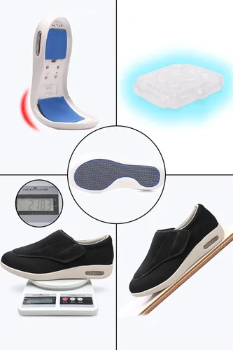 Vista 3 de Grigobu Zapatos diabéticos para hombre para hombre, informales, con velcro, ajustables, anchos, ligeros, para pies hinchados, antideslizantes