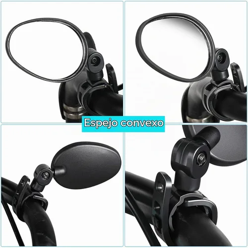 Vista 4 de Hestya 2 Piezas Espejo de Bicicleta 360 Grados Ajustable Seguro Giratorio Espejo de Manillar Accesorios de Bicicleta A Prueba de Golpes Acrílico