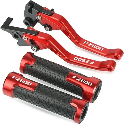 Vista 9 de DOUKI Para Yamaha FZ600 1987 1989 1988 FZ 600 FZ600 empuñaduras de motocicleta Manillar CNC Aluminio Ajustable Palancas de embrague de freno Palanca