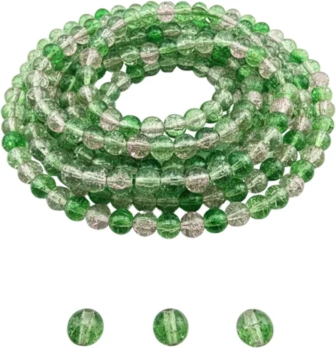 Vista 60 de DandS ltd Cuentas de cristal agrietadas para la fabricación de joyas, champán, pulseras vibrantes de bricolaje, collares, aretes, suministros