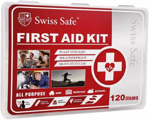 Vista 7 de 2-pulgadas-1 kit de primeros auxilios (120 piezas) + Bonus 32-Piece Mini Kit de primeros auxilios: Compact para en casa, al aire última